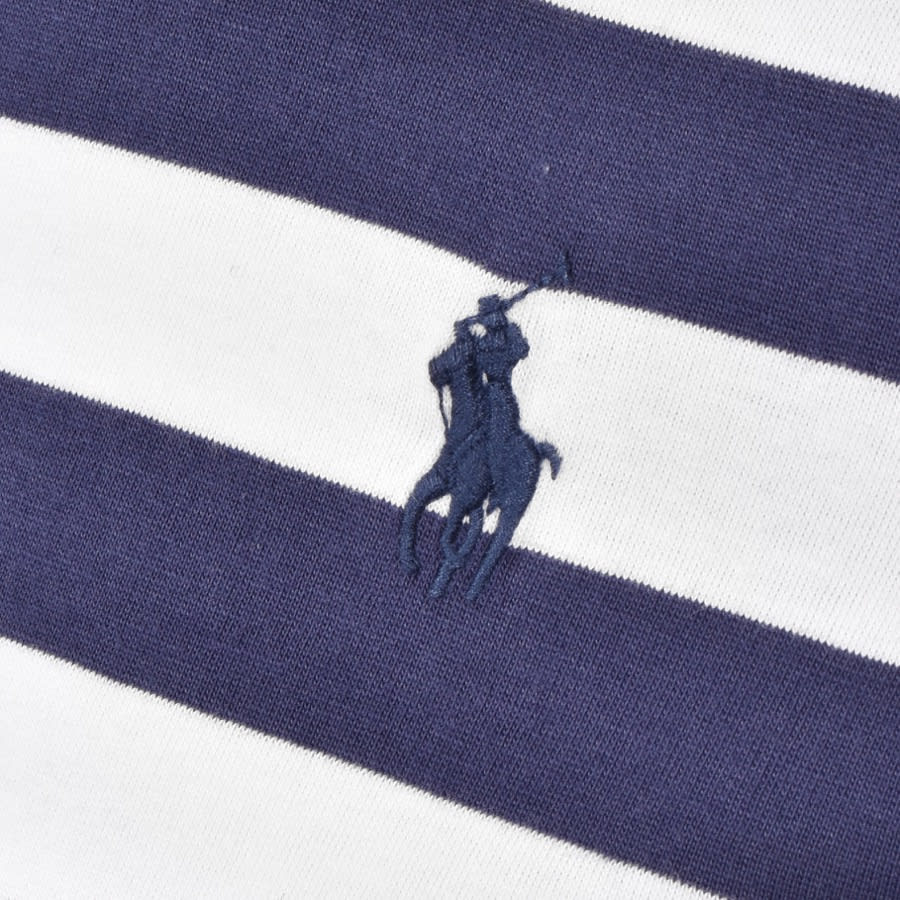 Alternative Image for ProductRalph Lauren Slim Fit Stripe T Shirt Navy3